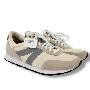 Kizik Milan Cream Grey Hands Free Slip On Sneakers Mens Size 12 Lace Up